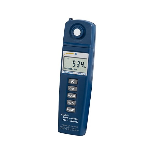 Light Meter, 0.00 to 40,000 lux, Large 5-digit LCD display